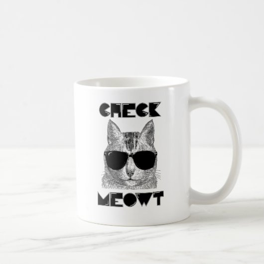 Check Meowt — Cat Humor Koffiemok (Rechts)