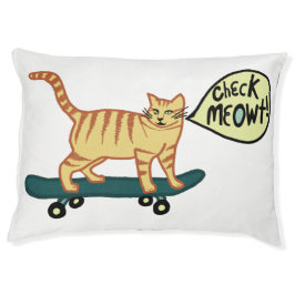 Check Meowt. Cute Cat Skateboarding Hondenbed
