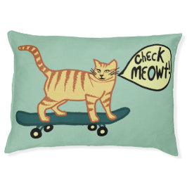 Check Meowt. Cute Cat Skateboarding Hondenbed