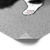 Check Meowt. Funny Black and White Cat Sploot Poster (Hoek)