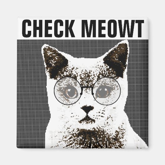 Check Meowt, Funny Cat FRIDGE MAGNETS Magneet (Voorkant)