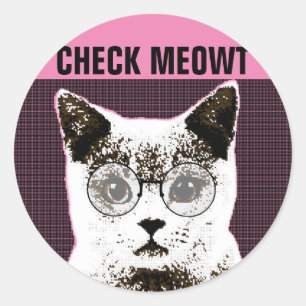 Check Meowt, Funny CAT MET SUNGLASSEN STICKERS