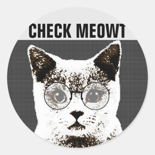 Check Meowt, Funny Cat STICKERS (Voorkant)