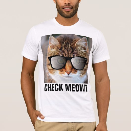 Check Meowt, Funny Cat T shirt (Voorkant)