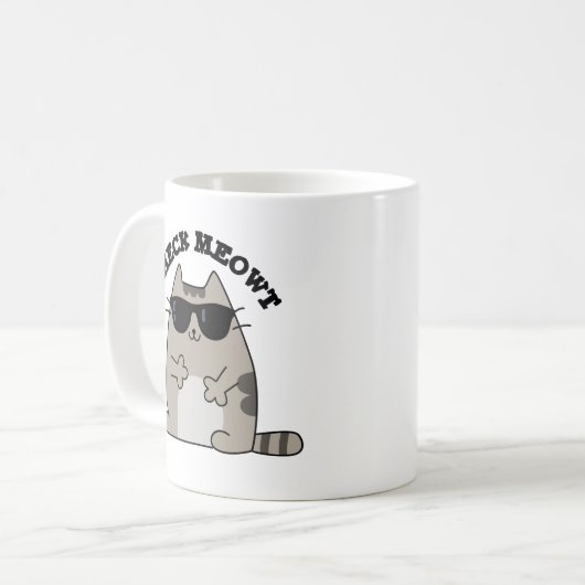 Check Meowt Funny Cool Cat Pun Koffiemok (Voorkant links)