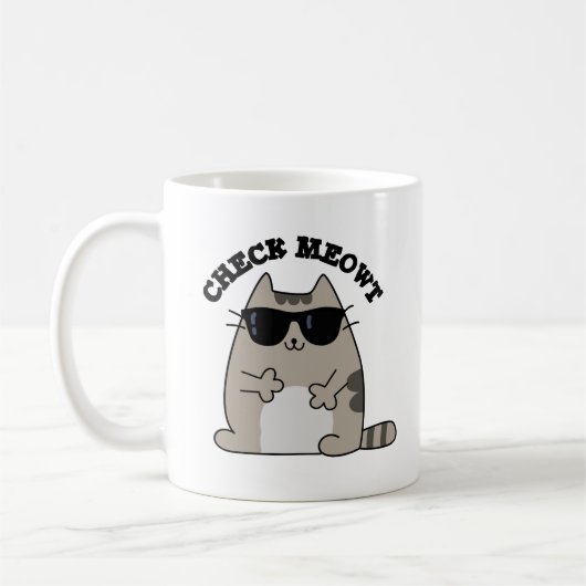 Check Meowt Funny Cool Cat Pun Koffiemok (Links)