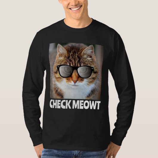 Check Meowt, Funny Mannen Cat T-shirt (Voorkant)