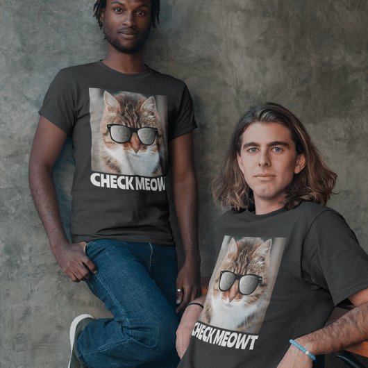 Check Meowt, Funny Mannen Cat T-shirt