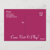 "Check Meowt" - Nieuwe kat-aankondiging Paars Briefkaart (Achterkant)