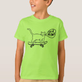 Check Meowt Punny Skateboarding Cat T-Shirt (Voorkant)