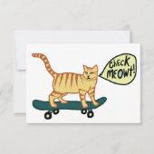 Check Meowt Punny Skateboarding Tabby Cat Card (Voorkant)