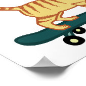 Check Meowt Punny Skateboarding Tabby Cat Poster (Hoek)