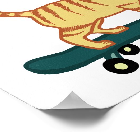 Check Meowt Punny Skateboarding Tabby Cat Poster (Hoek)