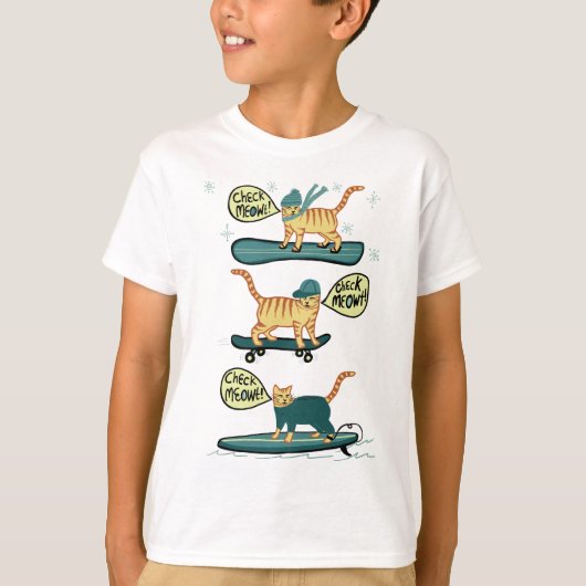 Check Meowt. Skateboard Snowboard Surfer Tabblad C T-shirt (Voorkant)