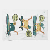 Check Meowt. Skateboard Surf Snowboard Tabblad Cat Theedoek (Horizontaal)