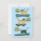 Check Meowt. Skateboard Surfer Snowboard Cat Kaart (Voorkant)