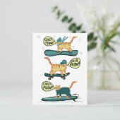 Check Meowt. Skateboard Surfer Snowboard Tabblad C Briefkaart (Staand voorkant)
