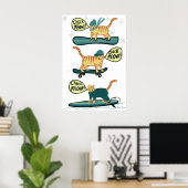Check Meowt. Skateboard Surfer Snowboard Tabblad C Poster (Thuiskantoor)