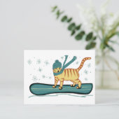 Check Meowt. Surfer Tabby Cat AANPASSEN IT Briefkaart (Staand voorkant)