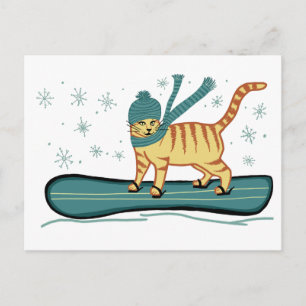 Check Meowt. Surfer Tabby Cat AANPASSEN IT Briefkaart