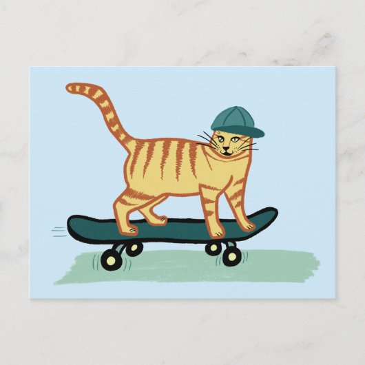 Check Meowt. Tabblad 'Skateboarden' Kat AANPASSEN Briefkaart (Voorkant)