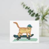 Check Meowt. Tabblad 'Skateboarden' Kat AANPASSEN  Briefkaart (Staand voorkant)