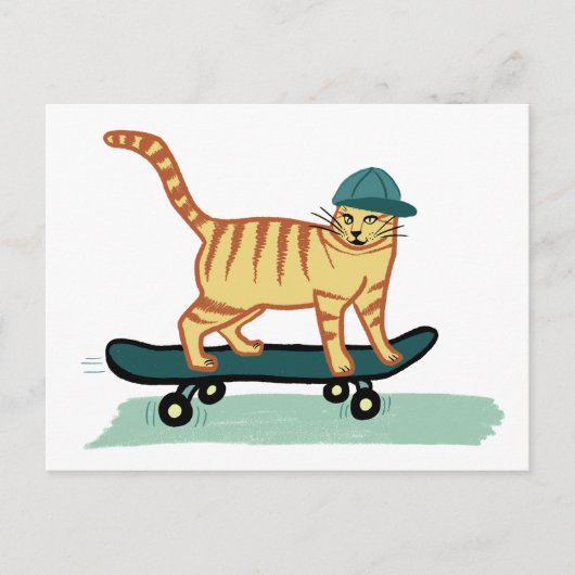 Check Meowt. Tabblad 'Skateboarden' Kat AANPASSEN Briefkaart (Voorkant)