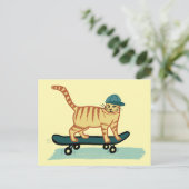 Check Meowt. Tabblad 'Skateboarden' Kat AANPASSEN  Briefkaart (Staand voorkant)