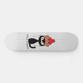 Check Meowt Zwarte Kat Met Sock Monkey Hoed Persoonlijk Skateboard (Horizontaal)