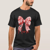 Check Nurse Coquette Bow Stethoscope Nursing Medic T-shirt (Voorkant)