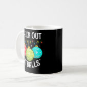 Check Out My Balls Dirty Christmas Joke Decoration Koffiemok (Voorkant links)