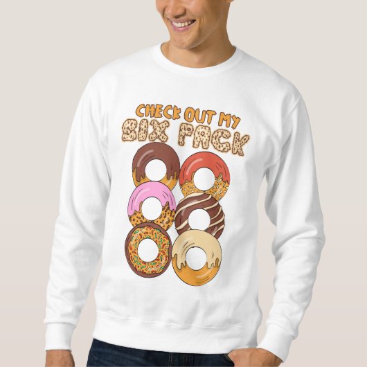 Check Out My Six Pack - Cute Donuts Workout Buiksp Trui (Voorkant)