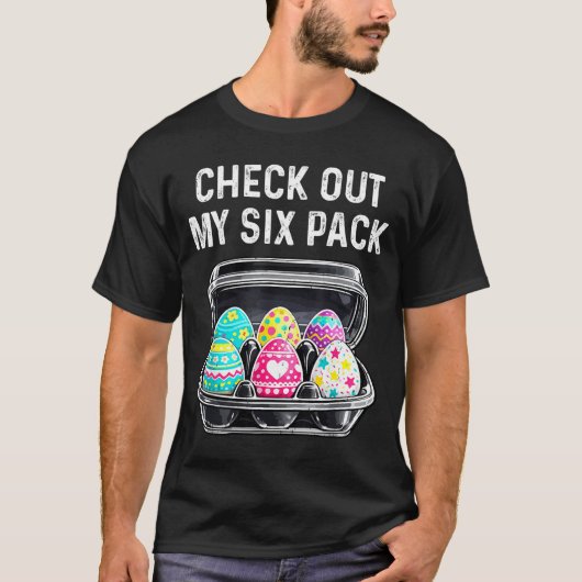 Check Out My Six Pack Funny Easter Egg Abs Workout T-shirt (Voorkant)