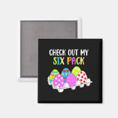 Check Out My Six Pack Funny Pasen Ei Abs Workout Magneet (Voorkant / Achterkant)