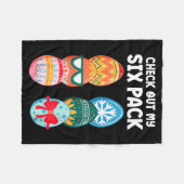 Check Out My Six Pack Grappig Pasen Ei Abs Workout Fleece Deken (Voorkant (Horizontaal))
