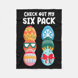 Check Out My Six Pack Grappig Pasen Ei Abs Workout Fleece Deken