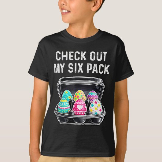 Check Out My Six Pack Grappig Pasen Ei Abs Workout T-shirt (Voorkant)