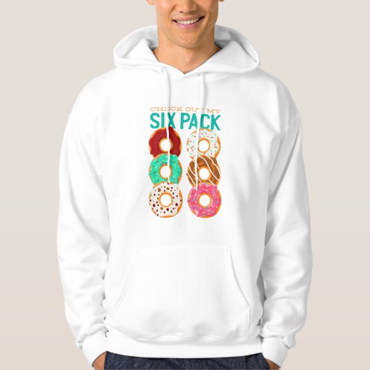 Check Out My Six Pack - Grappige Donuts Workout Ab Hoodie (Voorkant)