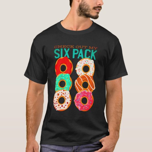 Check Out My Six Pack - Grappige Donuts Workout Ab T-shirt (Voorkant)