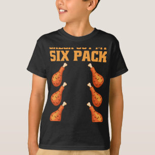Check Out My Six Pack Grappige Kip Drumstick Gym T-shirt