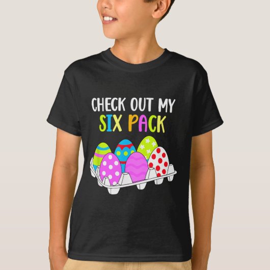 Check Out My Six Pack Grappige Paasei Abs Workout T-shirt (Voorkant)