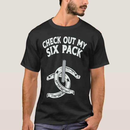Check Out My Six Pack Harseschoen Pitcher T-shirt (Voorkant)