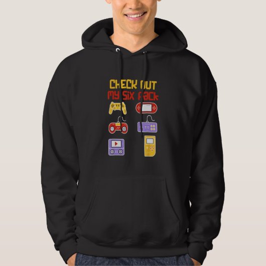 Check Out My Six Pack  Pixel Video Game for Gamers Hoodie (Voorkant)