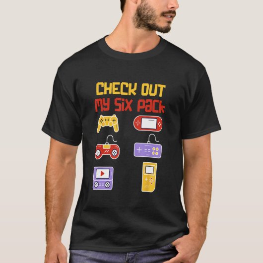 Check Out My Six Pack  Pixel Video Game for Gamers T-shirt (Voorkant)