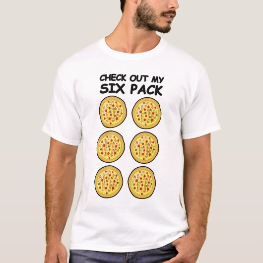Check Out My Six Pack - Pizza T-shirt (Voorkant)