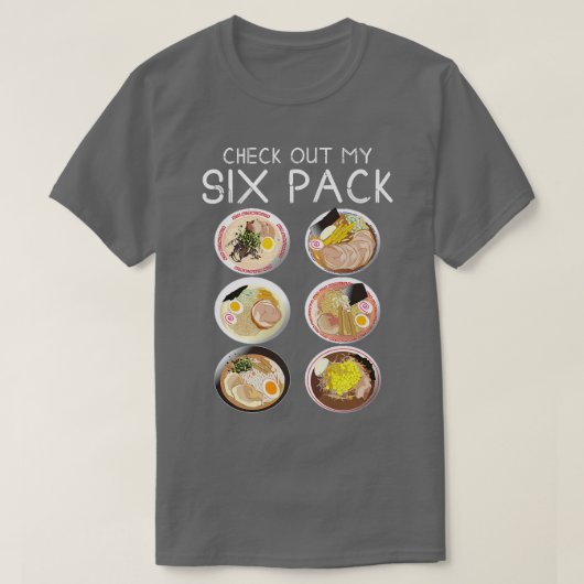 Check Out My Six Pack Ramen Funny Food Pun Japanes T-shirt (Design voorkant)