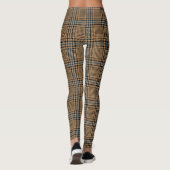 Check Patroon van bruin en blauw Leggings (Achterkant)