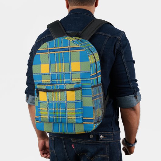 Check Plaid Blauw Groen Geel Rugzak (Insitu (model))
