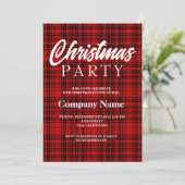 Check Plaid Rood Zwart Wit Kerstfeest Kaart (Staand voorkant)