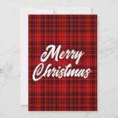 Check Plaid Rood Zwart Wit Kerstfeest Kaart (Achterkant)